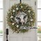 Baby Cow / Calf 12" Wreath Sign - Round Center Metal Plate - For Spring and Summer Decorations